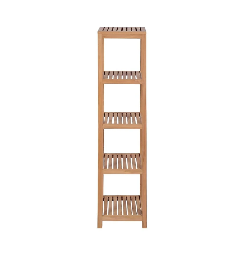 4-Tier Bathroom Storage Rack Solid Teak 16.5"x16.5"x65"