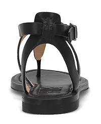 Frye Women's Taylor Thong Leather Flat Sandals - Black