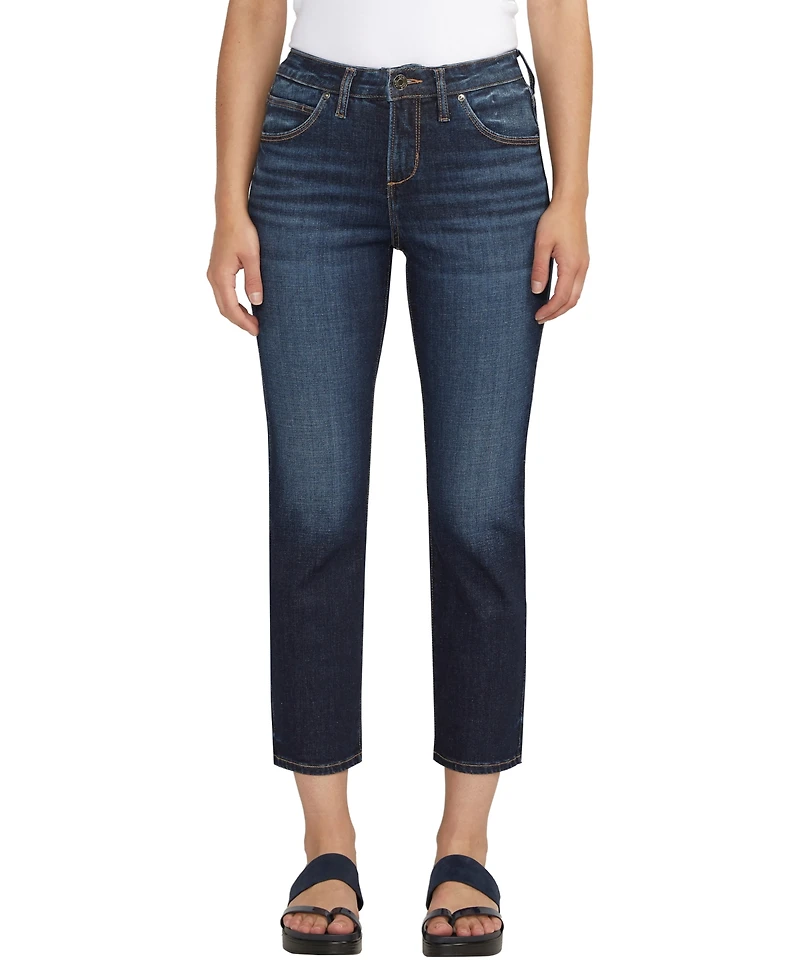 Jag Women's Ruby Mid Rise Straight Cropped Jeans