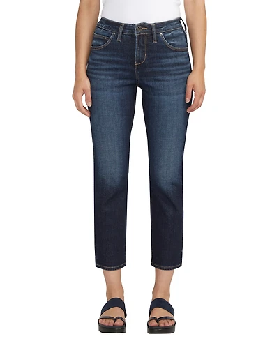 Jag Women's Ruby Mid Rise Straight Cropped Jeans