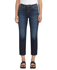 Jag Women's Ruby Mid Rise Straight Cropped Jeans