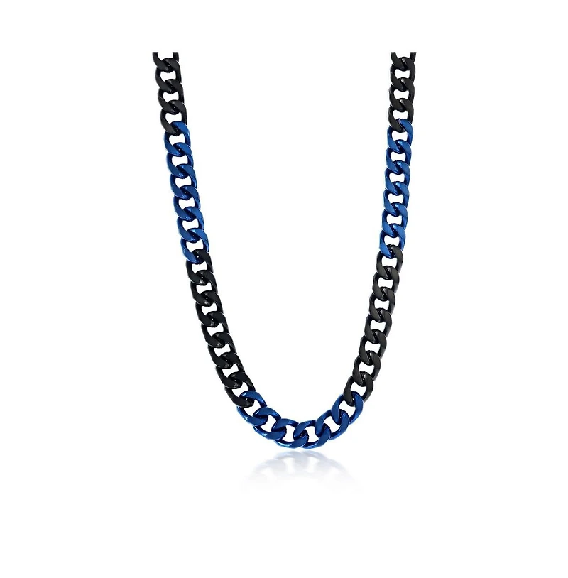 Stainless Steel 10mm Two-Tone Cuban Chain Necklace