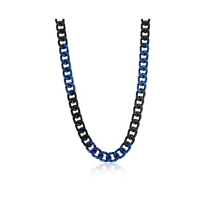 Stainless Steel 10mm Two-Tone Cuban Chain Necklace