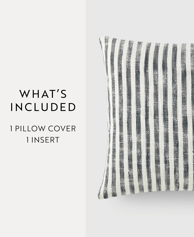 ienjoy Home Yarn Dyed Thin Stripe Decorative Pillow, 20" x