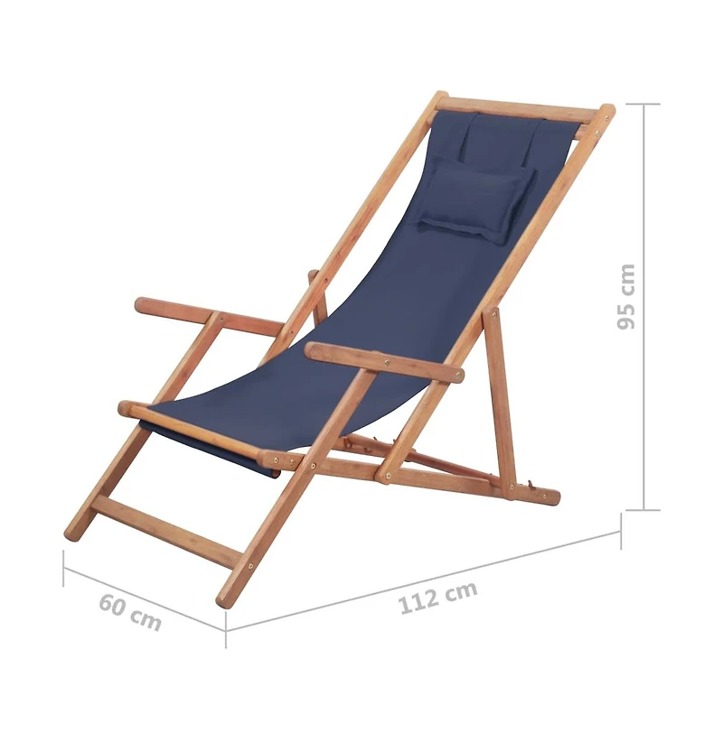 Folding Beach Chair Fabric and Wooden Frame