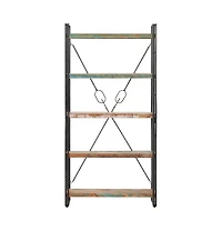 5-Tier Bookcase 35.4"x11.8"x70.9" Solid Reclaimed Wood