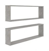 Wall Cube Shelves 2 pcs Concrete Gray 39.4"x5.9"x11.8" Engineered Wood
