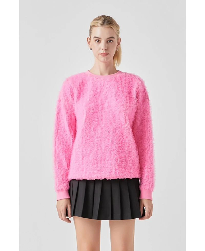 Grey Lab Women's Tulle Oversize Sweater