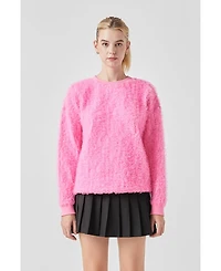 Grey Lab Women's Tulle Oversize Sweater