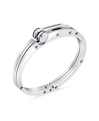 Bling Jewelry Biker Handcuff For Women Bracelet Bangle Cubic Zirconia Accent Stainless Steel