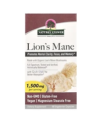 Nature's Answer Lion's Mane - 90 Vegetarian Capsules (500 mg per Capsule)
