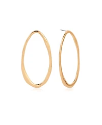 Ettika Hammered 18K Gold-Plated Large Oval Earrings