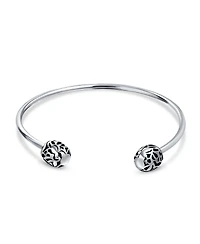 Bling Jewelry Love Message Filigree Screw Clasp Starter Charm Cuff European Beads Bangle Bracelet Sterling Silver