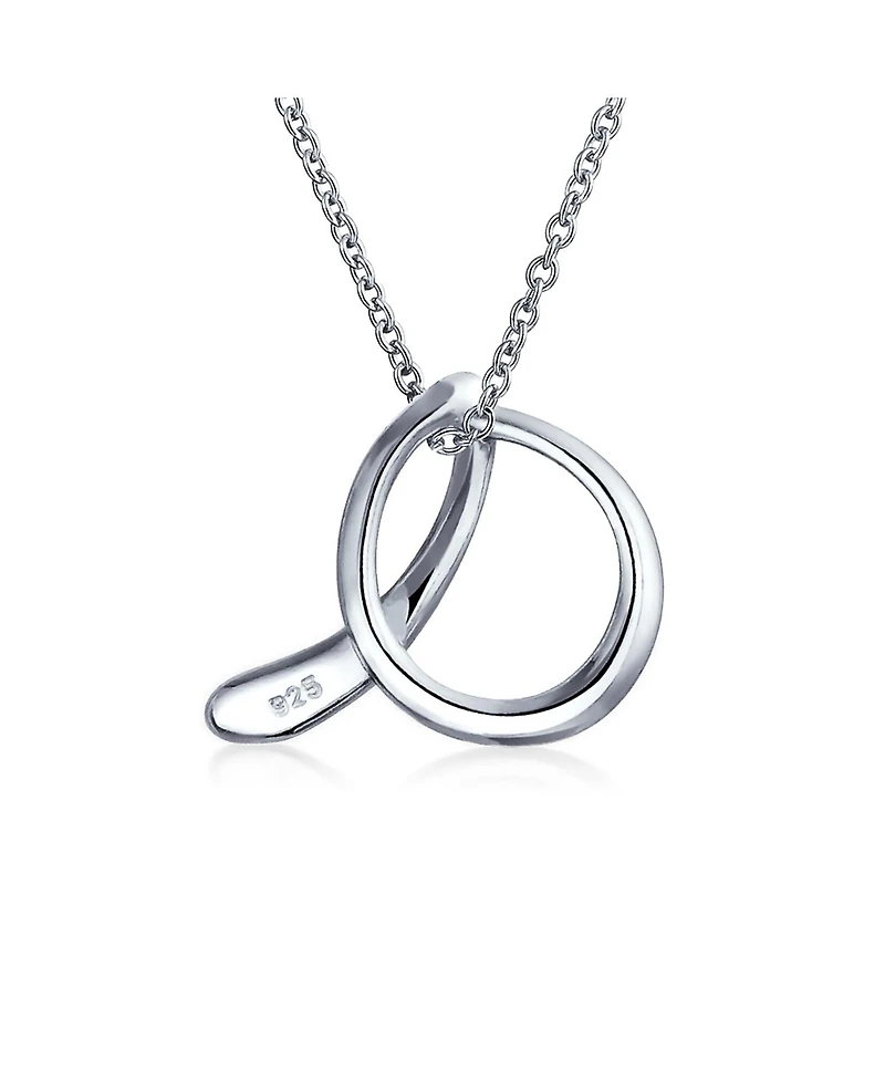 Bling Jewelry Letter A Cursive Alphabet Script Initial Pendant Necklace For Women Sterling Silver 18 Inches