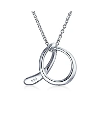 Bling Jewelry Letter A Cursive Alphabet Script Initial Pendant Necklace For Women Sterling Silver 18 Inches