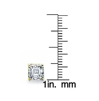 Suzy Levian Sterling Silver Cubic Zirconia Asscher-Cut Classic Stud Earrings