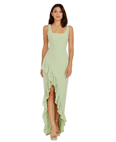 Dress the Population Women's Charlene Ruffled High-Low Gown