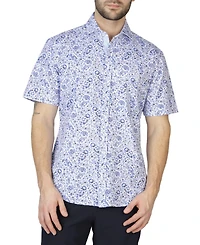 Tailorbyrd Men's Floral Paisley Knit Short Sleeve Shirt