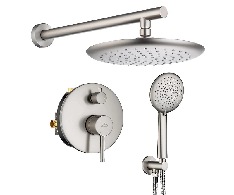 Casainc Rainfall Complete Shower System with 5-Setting Handheld and Rough Valve