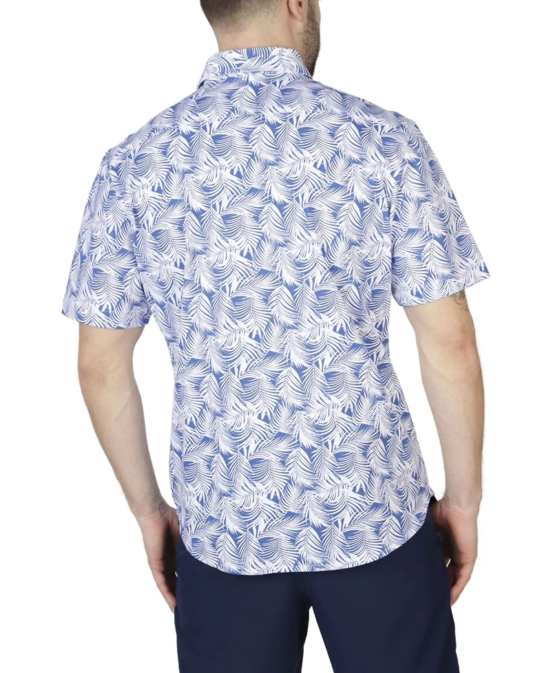 Tailorbyrd Men's Leaves Knit Short Sleeve Shirt