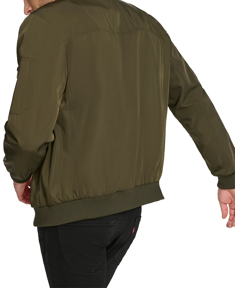 Calvin Klein Men's Solid-Color Zipper Flight Jacket