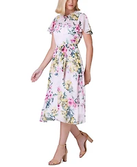 Jessica Howard Women's Printed Chiffon Midi Dress