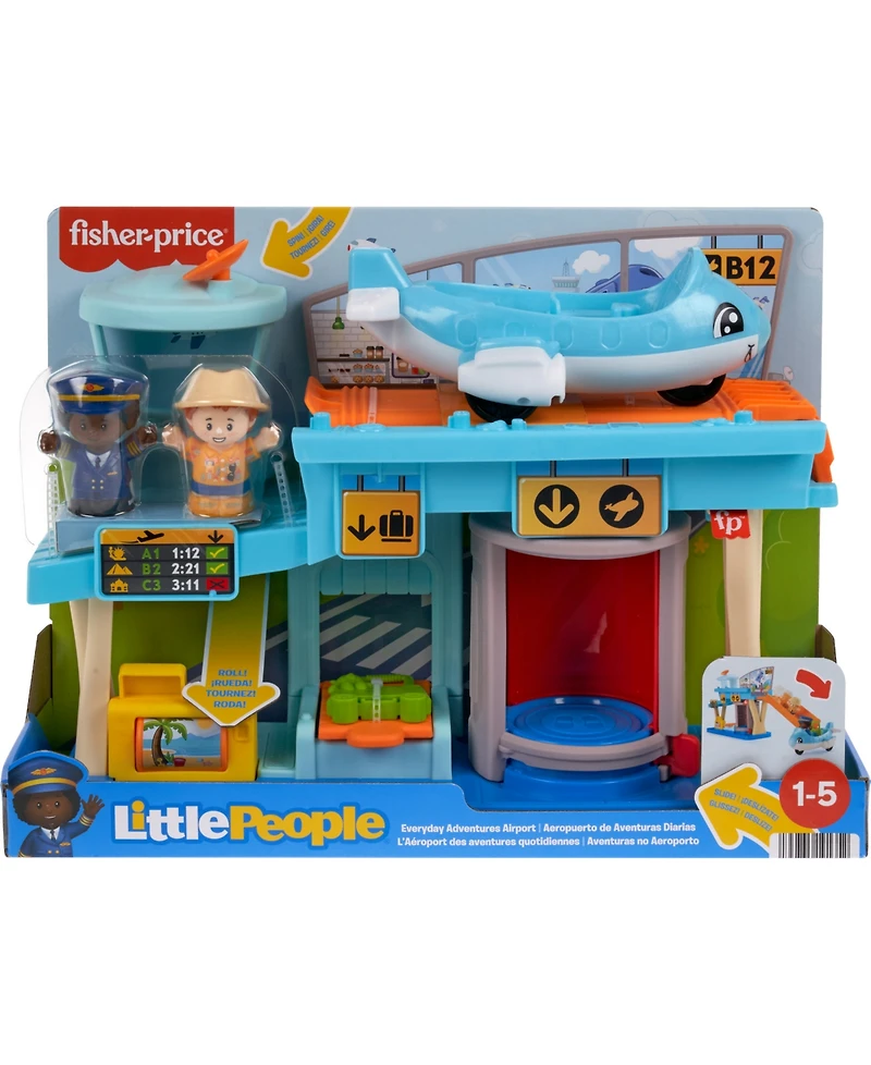 Little People Everyday Adventures Airport Toddler Playset, Airplane and 3 Play Pieces