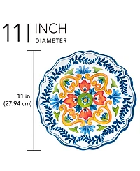 Certified International Flores Set of 4 Dinner Plate 11", Service For 4