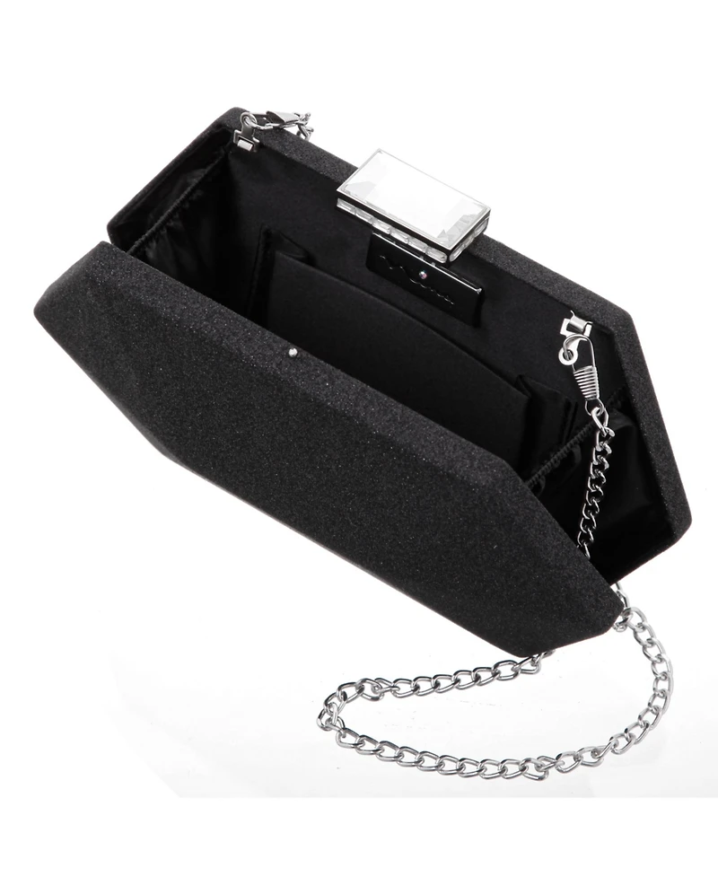 Nina Geometric Metallic Glitter Minaudiere Handbag