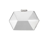 Nina Geometric Mirror Metallic Patent Minaudiere Handbag