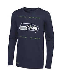 Men's College Navy Seattle Seahawks Side Drill Long Sleeve T-Shirt