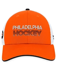 Men's Fanatics Orange Philadelphia Flyers Authentic Pro Rink Trucker Adjustable Hat