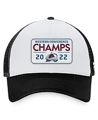 Men's Fanatics Black Colorado Avalanche 2022 Western Conference Champions Locker Room Trucker Adjustable Hat