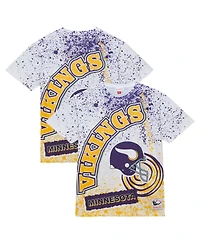 Men's Mitchell & Ness White Minnesota Vikings Team Burst Sublimated T-Shirt