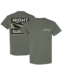 Men's Checkered Flag Sports Heather Green Nascar Night Runnin' T-shirt