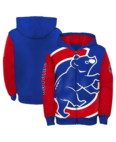 Big Boys Fanatics Royal, Red Chicago Cubs Postcard Full-Zip Hoodie Jacket