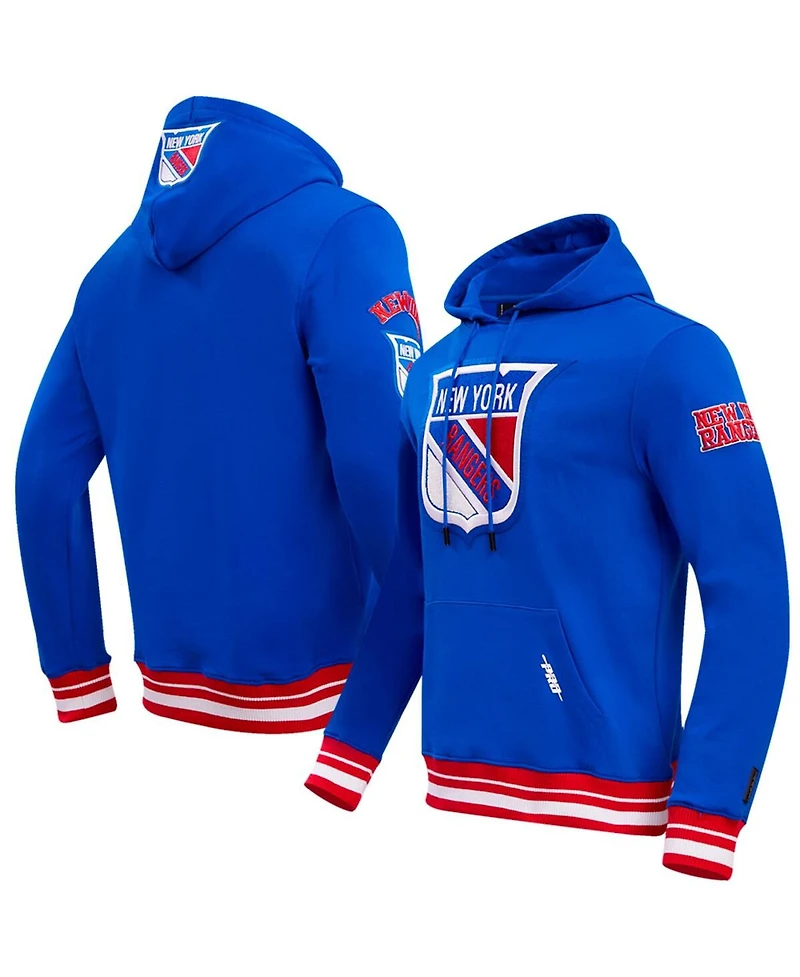 Men's Pro Standard Blue New York Rangers Retro Classic Fleece Pullover Hoodie