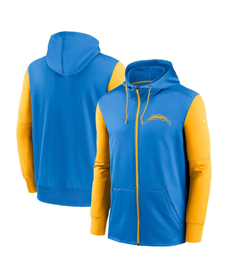 Men's Nike Powder Blue Los Angeles Chargers Performance Full-Zip Hoodie