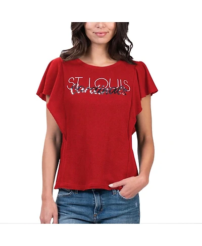Women's G-iii 4Her by Carl Banks Red St. Louis Cardinals Crowd Wave T-shirt