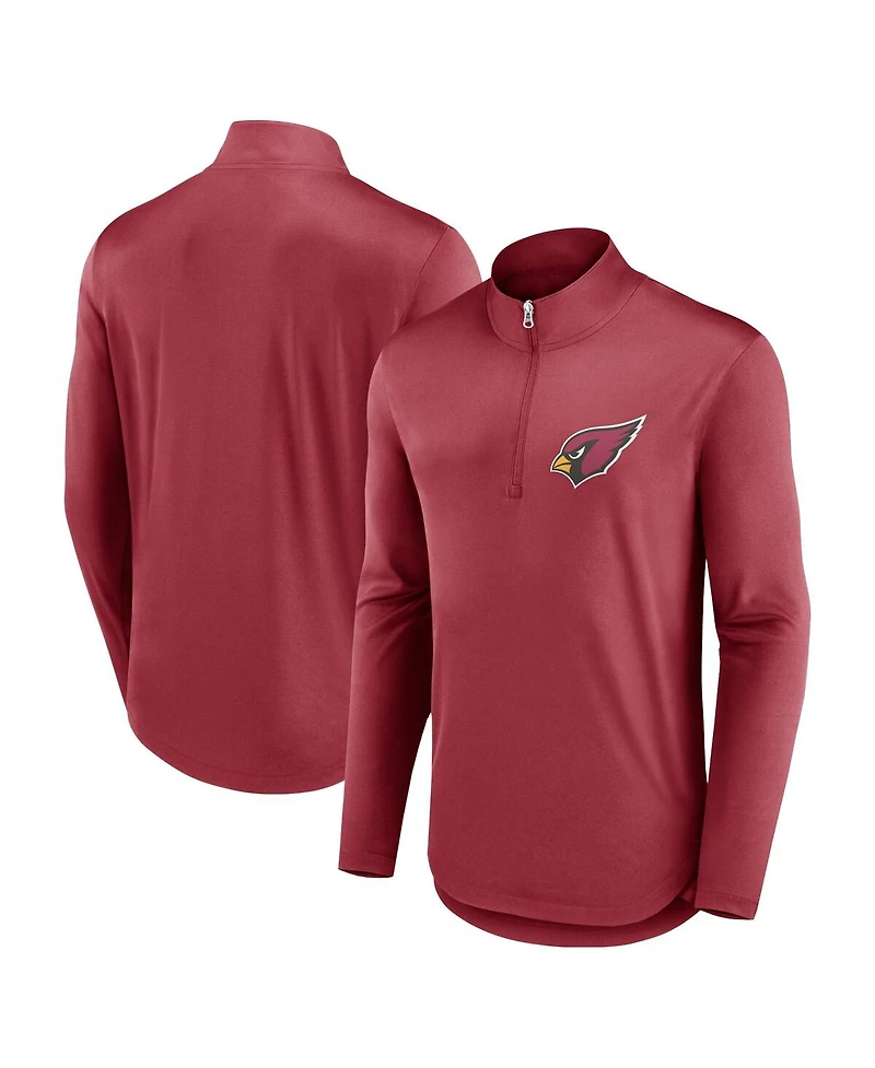 Men's Fanatics Cardinal Arizona Cardinals Quarterback Quarter-Zip Top