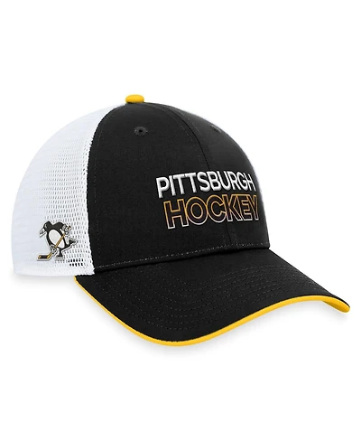 Men's Fanatics Black Pittsburgh Penguins Authentic Pro Alternate Jersey Trucker Adjustable Hat