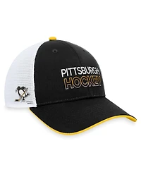 Men's Fanatics Black Pittsburgh Penguins Authentic Pro Alternate Jersey Trucker Adjustable Hat