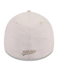Men's New Era Cream Oakland Athletics 2024 Clubhouse 39THIRTY Flex Fit Hat