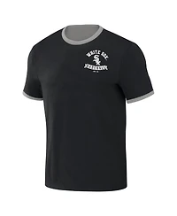 Men's Darius Rucker Collection by Fanatics Black, Gray Distressed Chicago White Sox Two-Way Ringer Reversible T-shirt