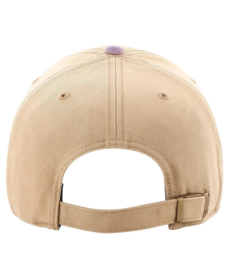 Men's '47 Brand Khaki, Blue Distressed Tampa Bay Lightning Dusted Sedgwick Mvp Adjustable Hat