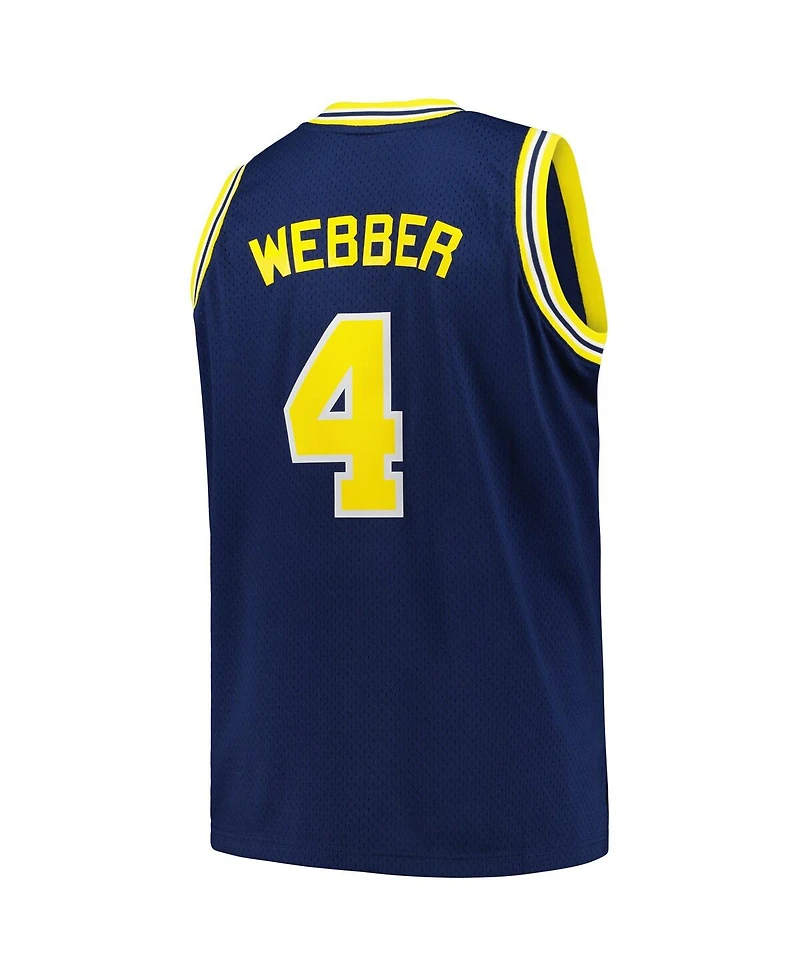 Men's Mitchell & Ness Chris Webber Navy Michigan Wolverines 1991/92 Big and Tall Swingman Jersey