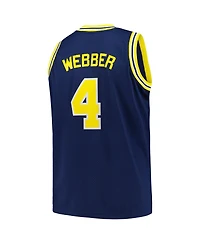 Men's Mitchell & Ness Chris Webber Navy Michigan Wolverines 1991/92 Big and Tall Swingman Jersey
