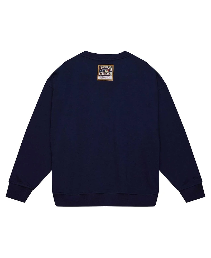 Women's Mitchell & Ness Navy Houston Astros Cooperstown Collection Logo Pullover Sweatshirt
