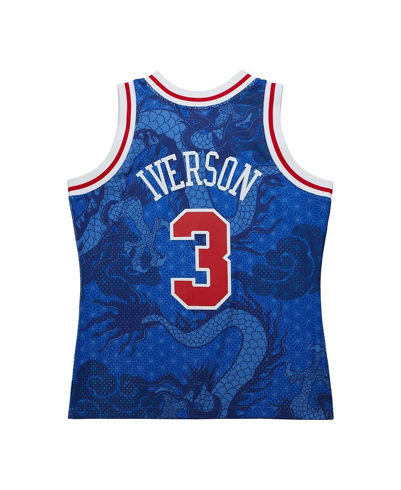 Men's Mitchell & Ness Allen Iverson Royal Philadelphia 76ers 1996/97 Hardwood Classics Asian Heritage 6.0 Swingman Throwback Player Jersey