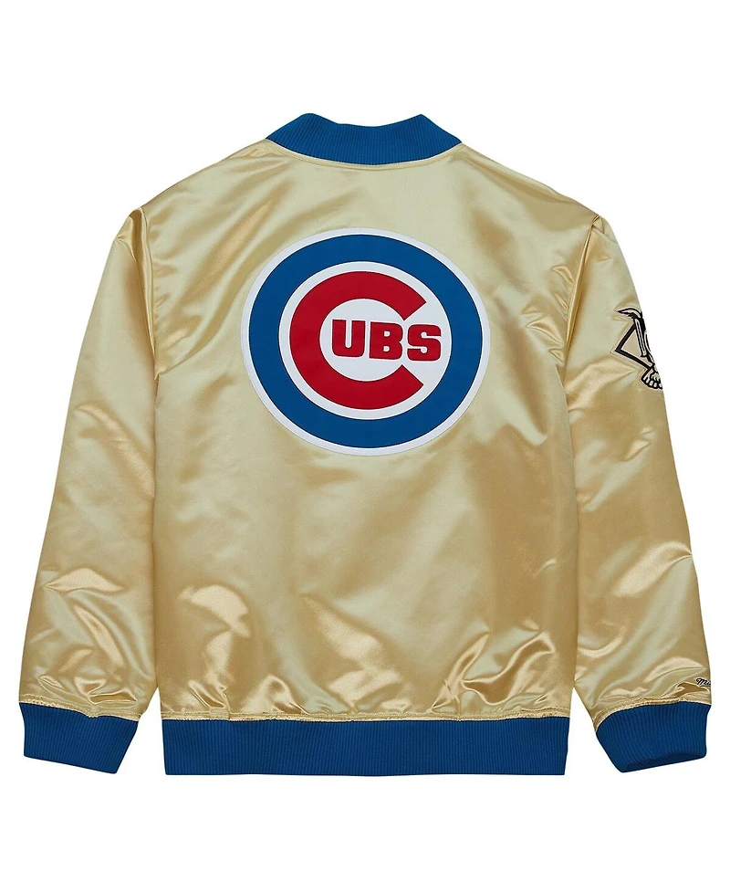 Men's Mitchell & Ness Gold Chicago Cubs Og 2.0 Lightweight Satin Full-Zip Jacket
